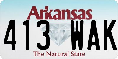 AR license plate 413WAK