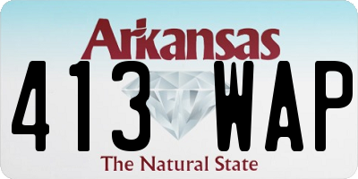 AR license plate 413WAP