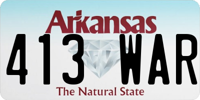 AR license plate 413WAR