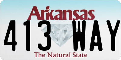 AR license plate 413WAY