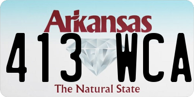 AR license plate 413WCA