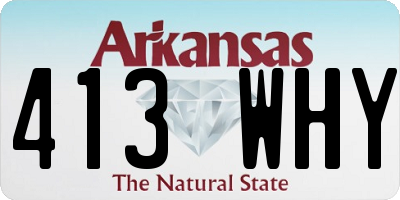AR license plate 413WHY