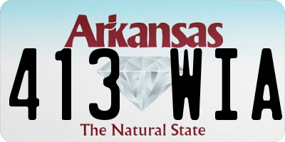 AR license plate 413WIA