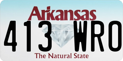 AR license plate 413WRO