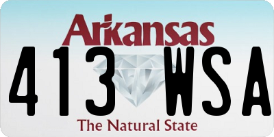 AR license plate 413WSA