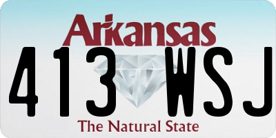 AR license plate 413WSJ