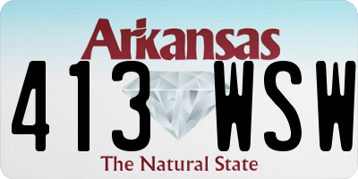 AR license plate 413WSW