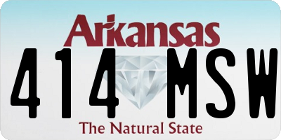 AR license plate 414MSW
