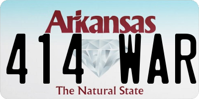 AR license plate 414WAR