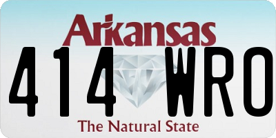 AR license plate 414WRO