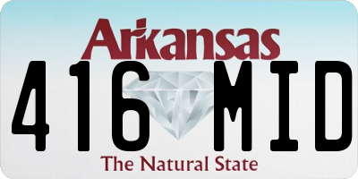 AR license plate 416MID