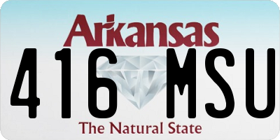 AR license plate 416MSU