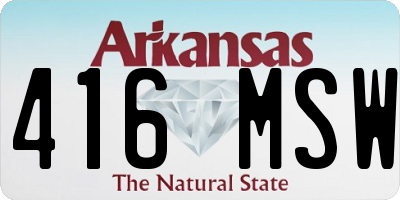 AR license plate 416MSW