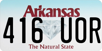 AR license plate 416UOR
