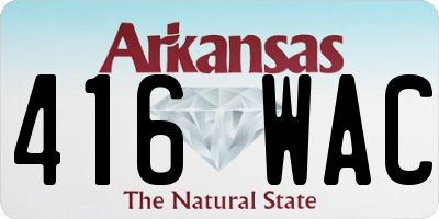 AR license plate 416WAC