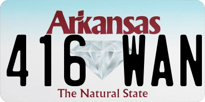 AR license plate 416WAN