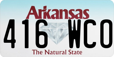 AR license plate 416WCO