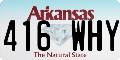 AR license plate 416WHY