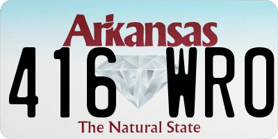 AR license plate 416WRO