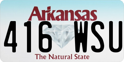 AR license plate 416WSU
