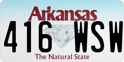 AR license plate 416WSW