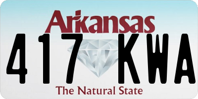 AR license plate 417KWA