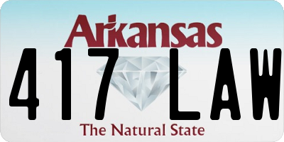 AR license plate 417LAW