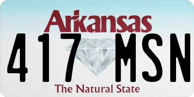 AR license plate 417MSN