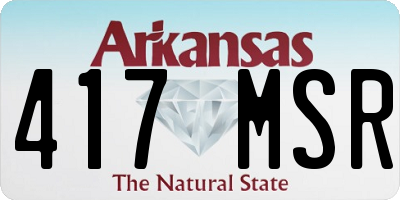 AR license plate 417MSR