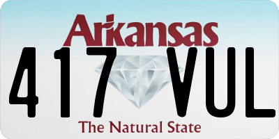 AR license plate 417VUL