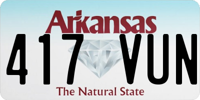 AR license plate 417VUN