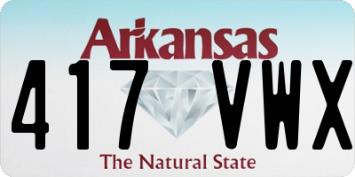 AR license plate 417VWX