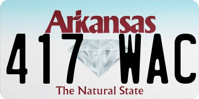 AR license plate 417WAC