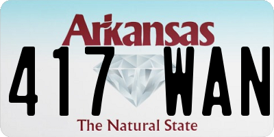 AR license plate 417WAN
