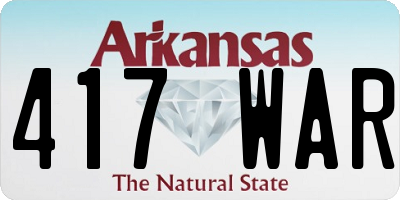 AR license plate 417WAR