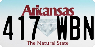 AR license plate 417WBN