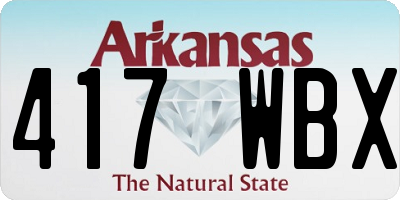 AR license plate 417WBX