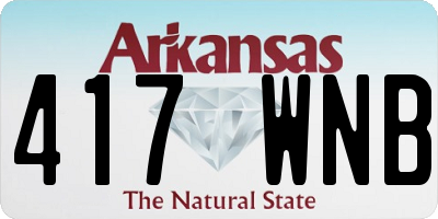 AR license plate 417WNB