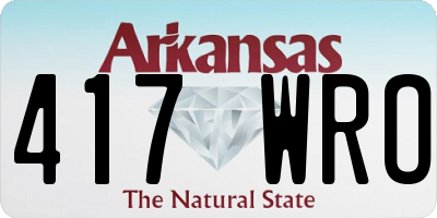AR license plate 417WRO
