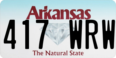 AR license plate 417WRW