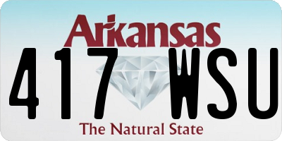 AR license plate 417WSU