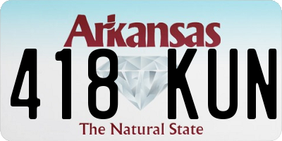 AR license plate 418KUN