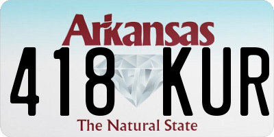 AR license plate 418KUR
