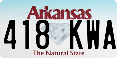 AR license plate 418KWA