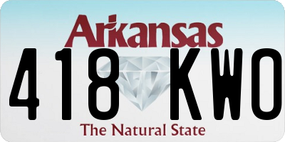 AR license plate 418KWO