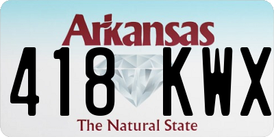 AR license plate 418KWX