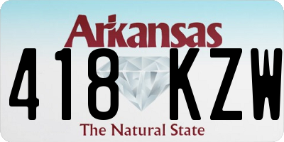 AR license plate 418KZW