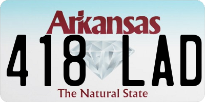 AR license plate 418LAD