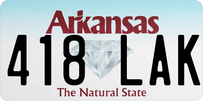 AR license plate 418LAK