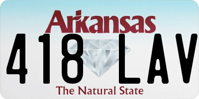 AR license plate 418LAV